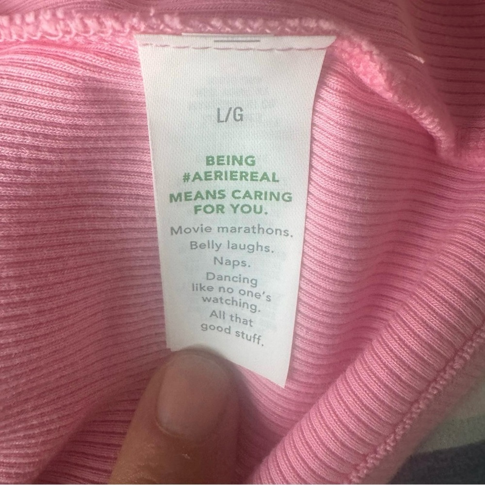 Aerie Pink Crop Top with - Picture 7 of 8